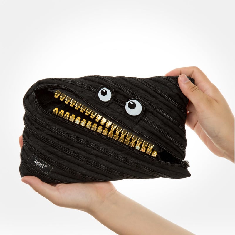 ZIPIT Grillz Large Pencil Case for Kids, Cute Zipper Pouch for Boys Girls and Teens, Stationery Bag for School ,Black - Image 5